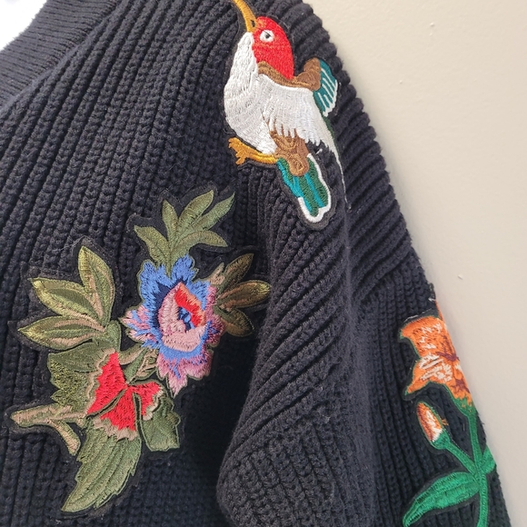 Oserjep Longline Embroidered Tiger Knit Patchwork AMAZING Cardi OS - Picture 8 of 16